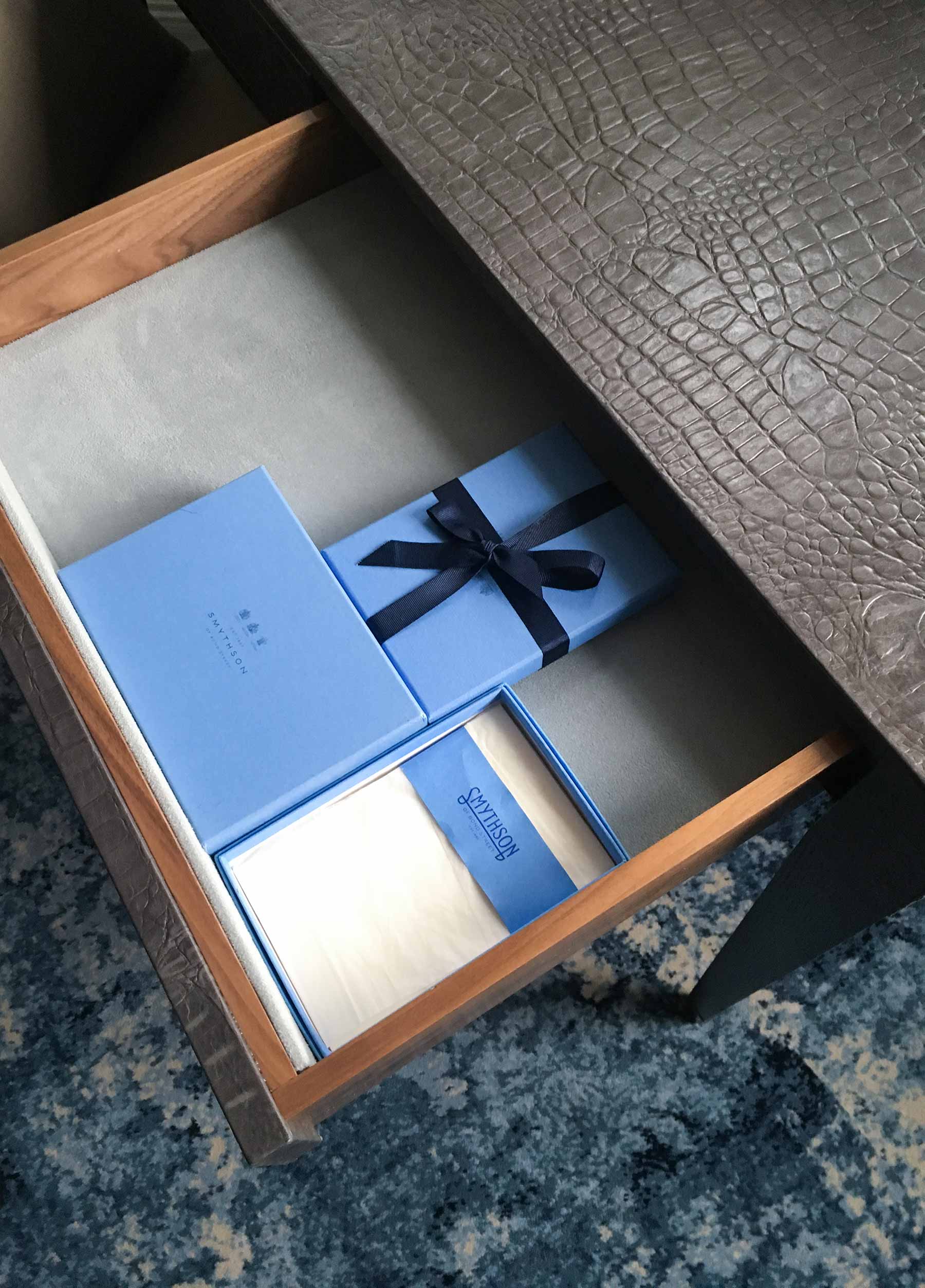 Smythson finishing touches pull together the colour scheme