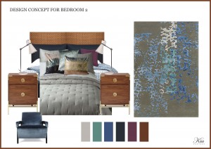 Bedroom Concept Copper and Blue