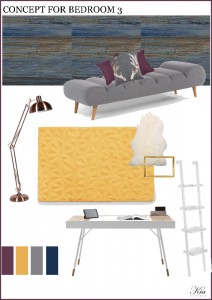 Bedroom Concept Purple and grey