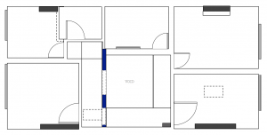 Floor plan exists of a number of unnecessary landing walkways and awkward rooms